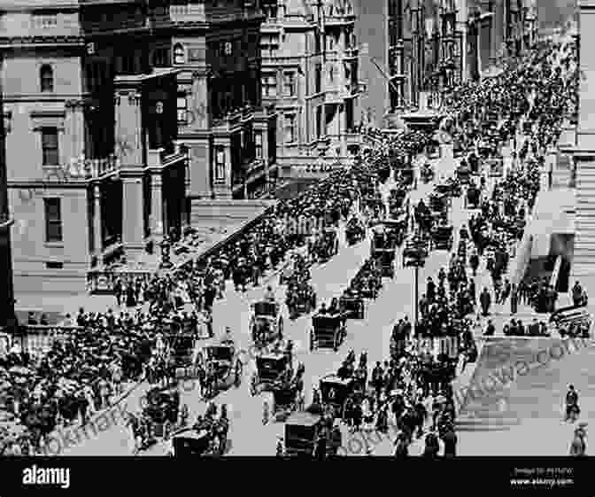 A Bustling Union Square In 1869, With Horse Drawn Carriages And People Strolling Along The Sidewalks. The Hanging On Union Square