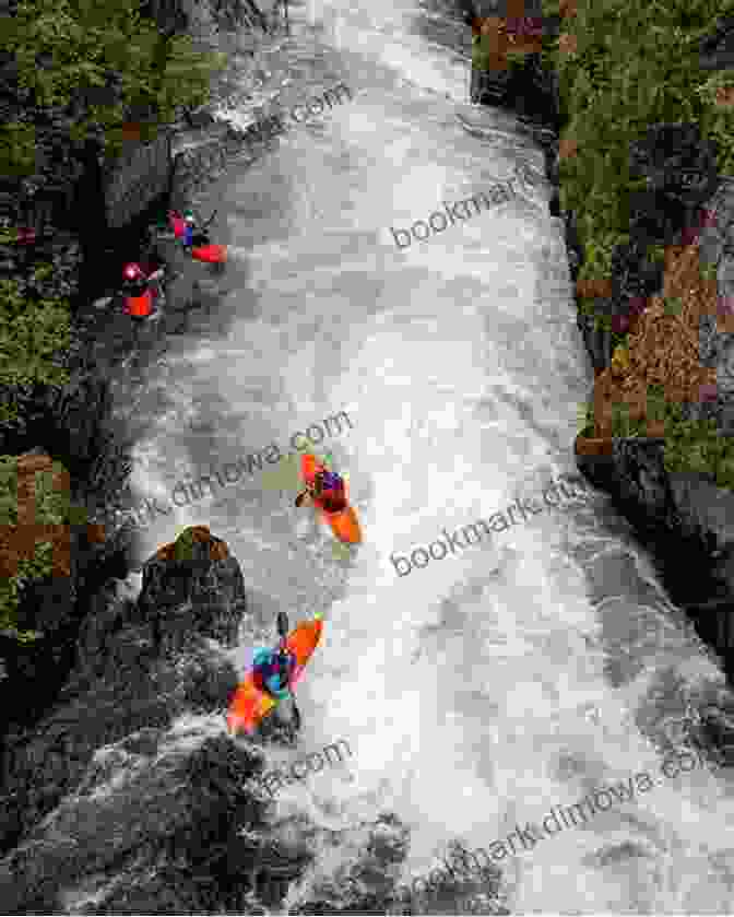 A Group Of Kayakers Paddling Through A Whitewater Rapid, Surrounded By Steep Canyon Walls And Cascading Waterfalls Paddling Idaho: A Guide To The State S Best Paddling Routes (Paddling Series)