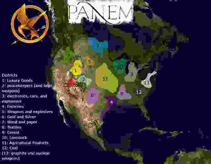 A Map Of Panem, The Fictional Nation In The Hunger Games. The World Of The Hunger Games